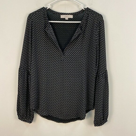 LOFT Ann Taylor Womens  XXL Polka Dot V Neck Blouse - Picture 2 of 9